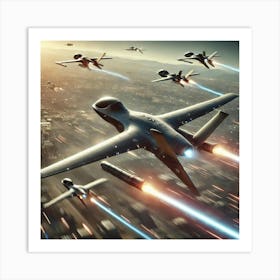 Aphraxis Drones Aerial Combat Converted Art Print