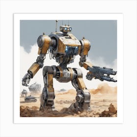 Robot In The Desert 14 Art Print