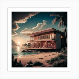 A Mid Century Modern Beachfront Haven Art Print