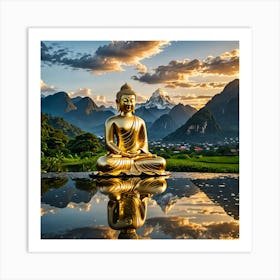 Golden Buddha Figur Affiche