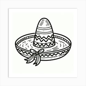 Line Art sombrero 2 Art Print