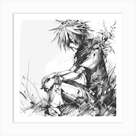 Anime Character Sketch Art Art Print