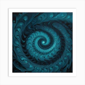 Blue Spiral Art Print