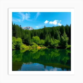 Pond In The Mountains Art Print