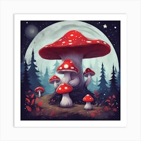 Mushroom Forest Art Print