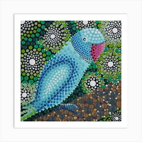 Jungle Parrot Square Art Print