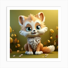 Cute Fox 128 Art Print