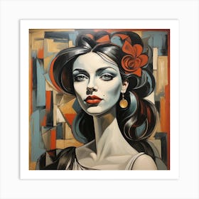 Lady painting Art Print