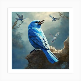 Blue Bird Art Print