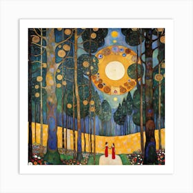 Klimt'S Forest 5 Art Print