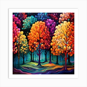 Colorful Trees 2 Art Print