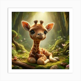 Baby Giraffe Art Print