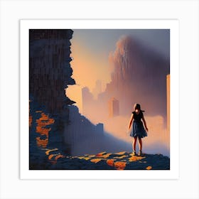 Standing On City Ruins Art Print