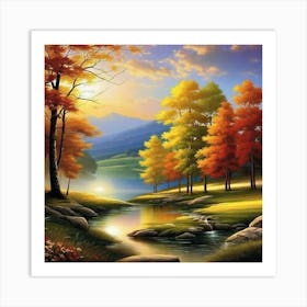 Autumn Landscape Painting 7 Art Print