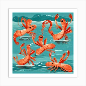 Prawns In The Sea 1 Art Print