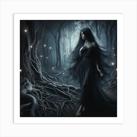 Dark Forest Fairy Art Print