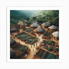 Village In Africa 1 Art Print