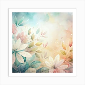 Watercolor Floral Background 6 Art Print