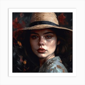 Girl In A Hat Art Print