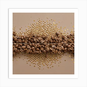 Coffee Beans On A Brown Background 2 Art Print