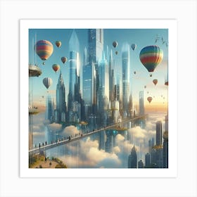 A Furistic City In The Sky Art Print