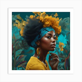 Black Younger Woman 055649 Art Print