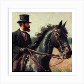 Man Riding A Horse Art Print