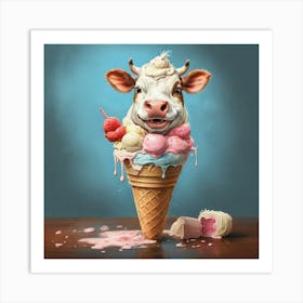 Ice Cream Cow 1 Art Print