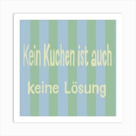 Kuchen liebe mit Streifen, Patell Typografie  Art Print