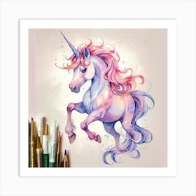 Unicorn Drawing Art Print