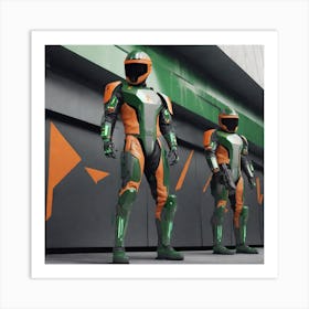 Futuristic Spacesuits Art Print