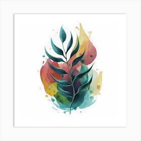 Leaf In Watercolor Art Print