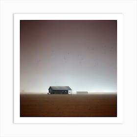 Barn In The Middle Of The Prairie Art Print