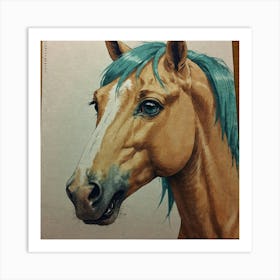 Horse With Blue Mane Art Print