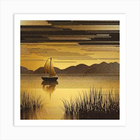 Sailboat On The Lake Art Print