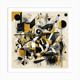 Abstract art in a Dada style, with random elements and a sense of chaos Art Print