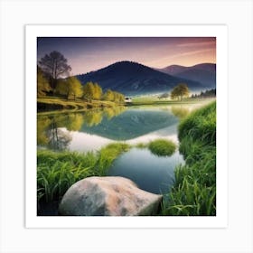 Sunrise By The Lake 6 Art Print