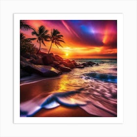 Sunset On The Beach 183 Art Print