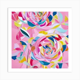 Stylized Floral In Pastel Colors Art Print