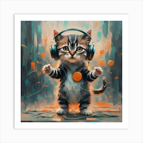 Dj Kitten Art Print