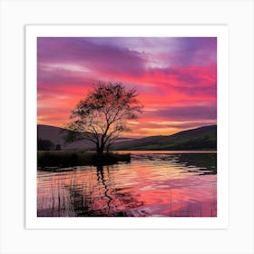 Sunset In Scotland Art Print