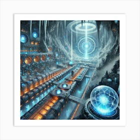 A Futuristic Sci Fi Depiction Of The Subglacial En Art Print