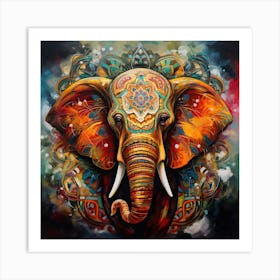 Elephant Series Artjuice By Csaba Fikker 035 Art Print