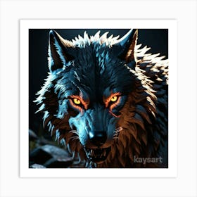 Wolf In The Dark Art Print