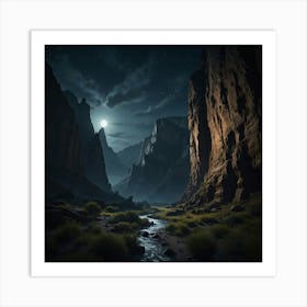 Night In The Canyon Art Print