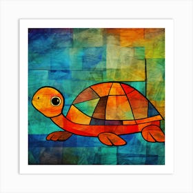 Maraclemente Turtle Painting Style Of Paul Klee Seamless 1 Art Print