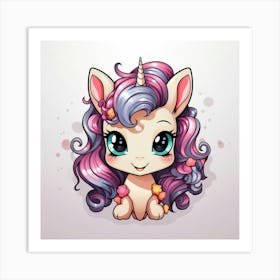 Cute Unicorn 889 Art Print