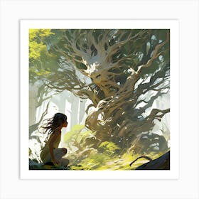 Illustration Of Willow Greenleaf Speaking In Rhymes Traversing Whispering Woods With Nutkin Engag Art Print