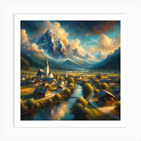 Village In The Mountains 8 Art Print