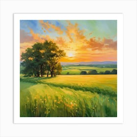 Sunset In The Countryside Art Print